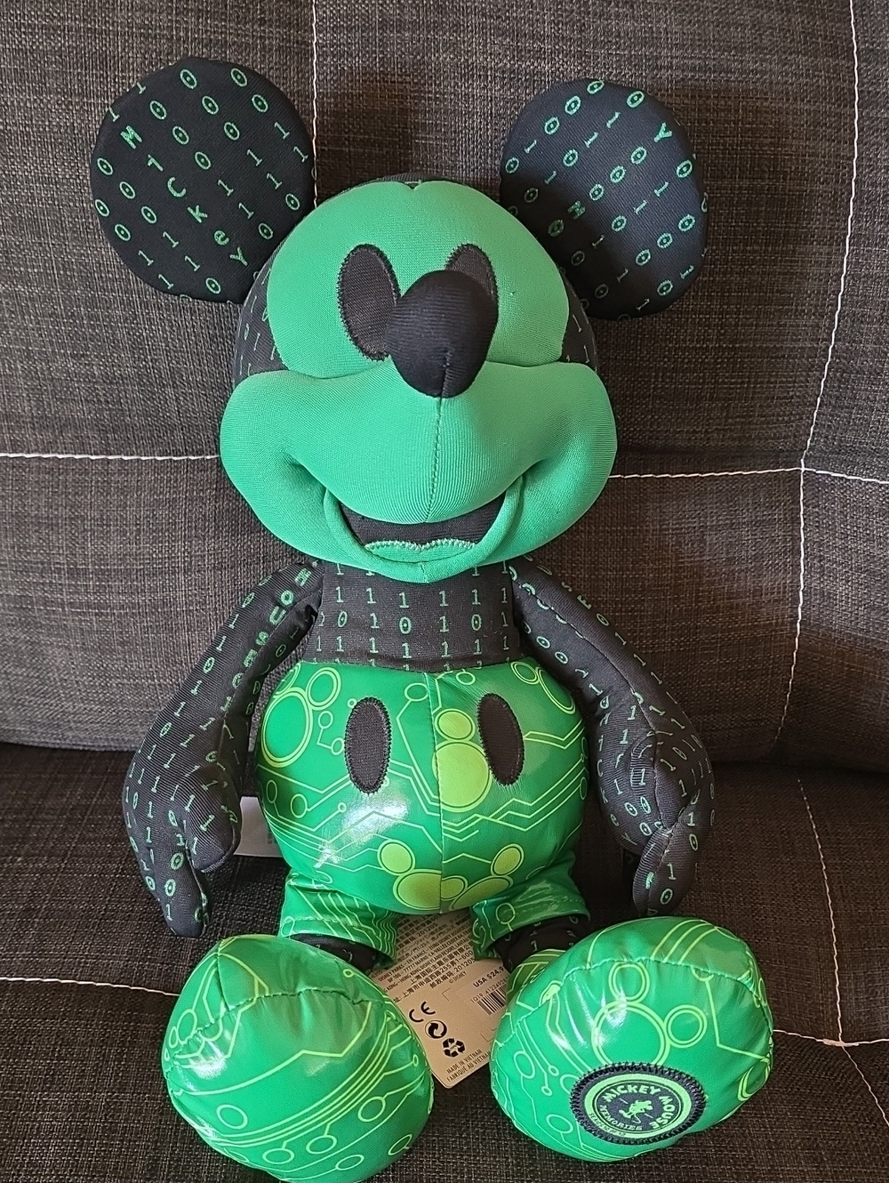 Disney Green and Black Tech Mickey Plush